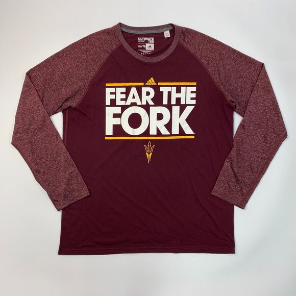 Adidas T Shirt Mens XL Extra Large Maroon Climalite Fear The Fork Ultimate Tee - Picture 2 of 12